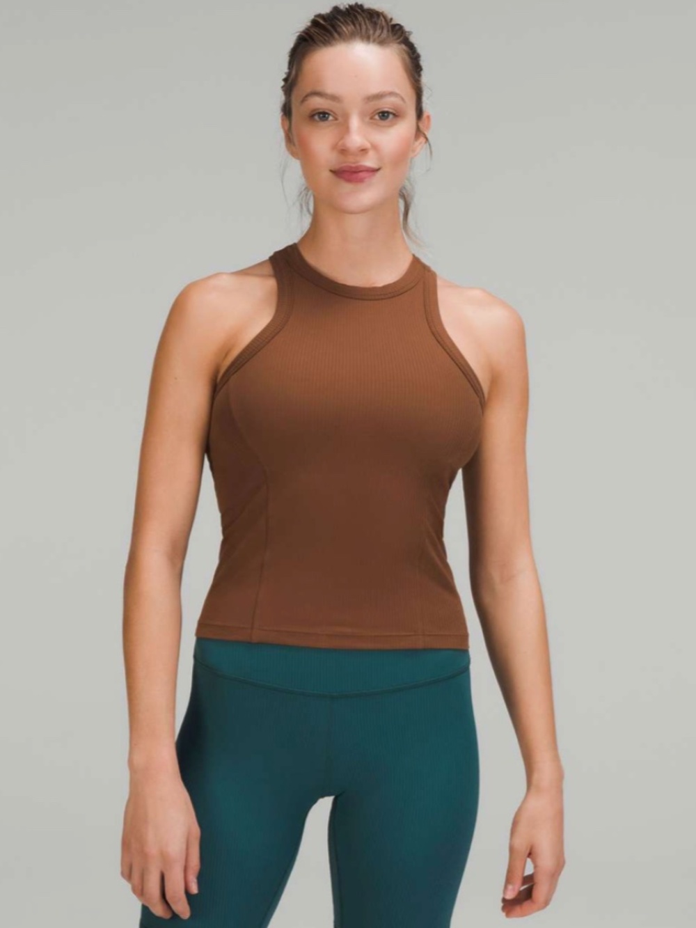 NWT  Lululemon Ribbed Nulu Racerback Align Tank Brown Size 6 - Picture 1 of 3